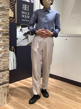 「アイテム（ビジネスシャツ）」を使った、BRICK HOUSE by Tokyo Shirts 名古屋茶屋イオンモール店さん（レディース・161cm）の冬コーディネート