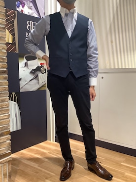 「Pitta Re:)（ピッタリ）のアイテム」を使った、BRICK HOUSE by Tokyo Shirts 名古屋茶屋イオンモール店さん（メンズ・173cm）の冬コーディネート