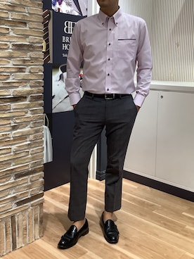 「アイテム（ビジネスシャツ）」を使った、BRICK HOUSE by Tokyo Shirts 名古屋茶屋イオンモール店さん（メンズ・178cm）の秋コーディネート