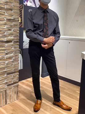 「アイテム（ビジネスシャツ）」を使った、BRICK HOUSE by Tokyo Shirts 名古屋茶屋イオンモール店さん（メンズ・173cm）の秋コーディネート