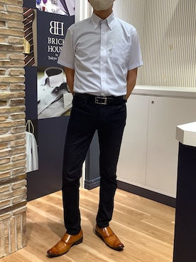 「アイテム（ビジネスシャツ）」を使った、BRICK HOUSE by Tokyo Shirts 名古屋茶屋イオンモール店さん（メンズ・173cm）の夏コーディネート