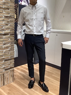 「アイテム（ビジネスシャツ）」を使った、BRICK HOUSE by Tokyo Shirts 名古屋茶屋イオンモール店さん（メンズ・178cm）の秋コーディネート