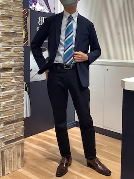 「TOKYO SHIRTS（トウキョウシャツ）のアイテム（ビジネスシャツ）」を使った、BRICK HOUSE by Tokyo Shirts 名古屋茶屋イオンモール店さん（メンズ・173cm）の春コーディネート
