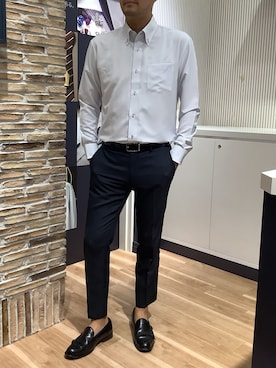 「アイテム（ビジネスシャツ）」を使った、BRICK HOUSE by Tokyo Shirts 名古屋茶屋イオンモール店さん（メンズ・178cm）の秋コーディネート