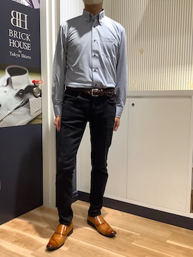 「アイテム（ビジネスシャツ）」を使った、BRICK HOUSE by Tokyo Shirts 名古屋茶屋イオンモール店さん（メンズ・173cm）の夏コーディネート