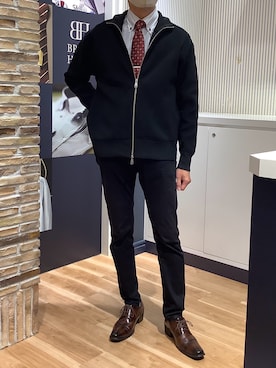 「アイテム（ビジネスシャツ）」を使った、BRICK HOUSE by Tokyo Shirts 名古屋茶屋イオンモール店さん（メンズ・173cm）の冬コーディネート