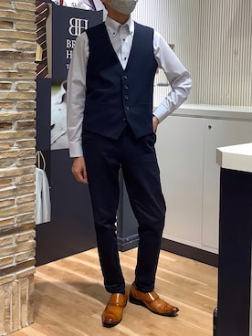 「TOKYO SHIRTS（トウキョウシャツ）のアイテム」を使った、BRICK HOUSE by Tokyo Shirts 名古屋茶屋イオンモール店さん（メンズ・173cm）の春コーディネート