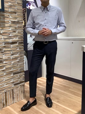 「アイテム（ビジネスシャツ）」を使った、BRICK HOUSE by Tokyo Shirts 名古屋茶屋イオンモール店さん（メンズ・178cm）の秋コーディネート