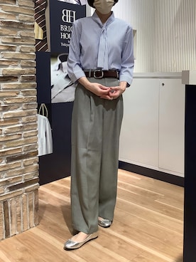 「TOKYO SHIRTS（トウキョウシャツ）のアイテム（シャツ/ブラウス）」を使った、BRICK HOUSE by Tokyo Shirts 名古屋茶屋イオンモール店さん（レディース・161cm）の春コーディネート