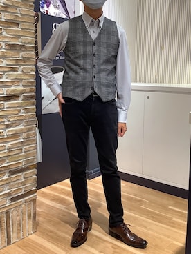「アイテム（ビジネスシャツ）」を使った、BRICK HOUSE by Tokyo Shirts 名古屋茶屋イオンモール店さん（メンズ・173cm）の秋コーディネート