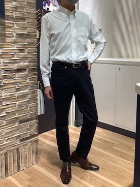 「TOKYO SHIRTS（トウキョウシャツ）のアイテム（ビジネスシャツ）」を使った、BRICK HOUSE by Tokyo Shirts 名古屋茶屋イオンモール店さん（メンズ・173cm）の春コーディネート