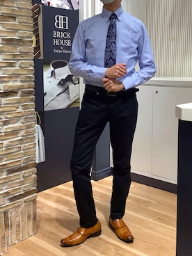 「東京シャツ」｜BRICK HOUSE by Tokyo Shirts 名古屋茶屋イオンモール店さん（メンズ・173cm）の春コーディネート