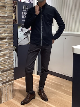 「TOKYO SHIRTS（トウキョウシャツ）のアイテム（シャツ/ブラウス）」を使った、BRICK HOUSE by Tokyo Shirts 名古屋茶屋イオンモール店さん（メンズ・173cm）の春コーディネート