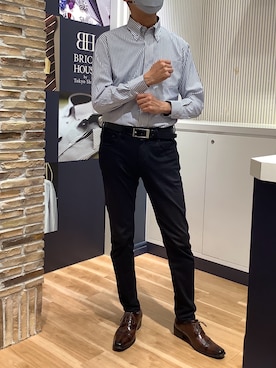 「アイテム（ビジネスシャツ）」を使った、BRICK HOUSE by Tokyo Shirts 名古屋茶屋イオンモール店さん（メンズ・173cm）の秋コーディネート
