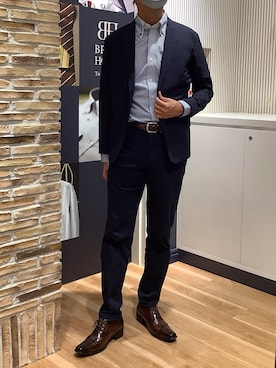 「アイテム（スーツジャケット）」を使った、BRICK HOUSE by Tokyo Shirts 名古屋茶屋イオンモール店さん（メンズ・173cm）の秋コーディネート