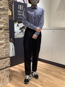 「アイテム（ビジネスシャツ）」を使った、BRICK HOUSE by Tokyo Shirts 名古屋茶屋イオンモール店さん（レディース・161cm）の夏コーディネート