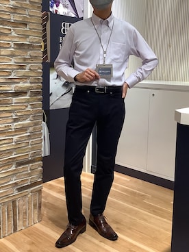 「TOKYO SHIRTS（トウキョウシャツ）のアイテム（ビジネスシャツ）」を使った、BRICK HOUSE by Tokyo Shirts 名古屋茶屋イオンモール店さん（メンズ・173cm）の春コーディネート