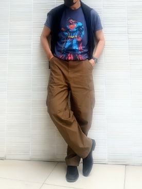 「アイテム（スリッポン）」を使った、tutimurajyaku1997さん（メンズ・172cm）の秋コーディネート