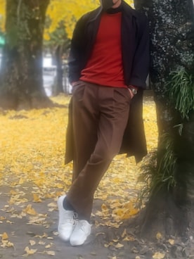 「アイテム（チノパンツ）」を使った、tutimurajyaku1997さん（メンズ・172cm）の冬コーディネート