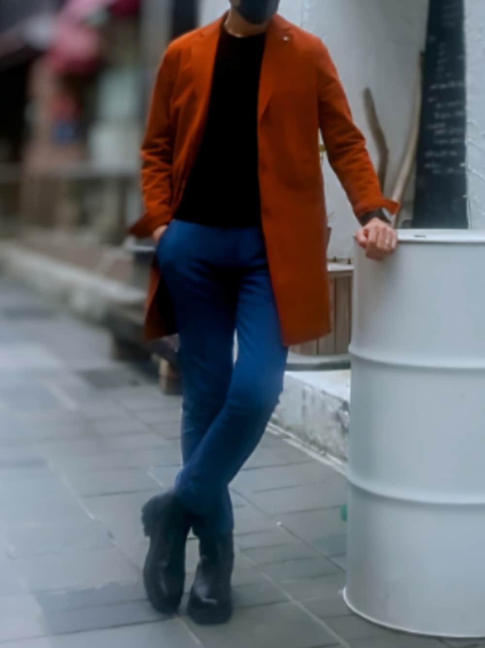 「最近のいい感じコーデ、チェスターコート、テラコッタ、ZARA、ブーツ」｜「ZARAのアイテム（ブーツ、ブラック系）」を使った、tutimurajyaku1997さん（メンズ・172cm）の秋コーディネートの1枚目の写真