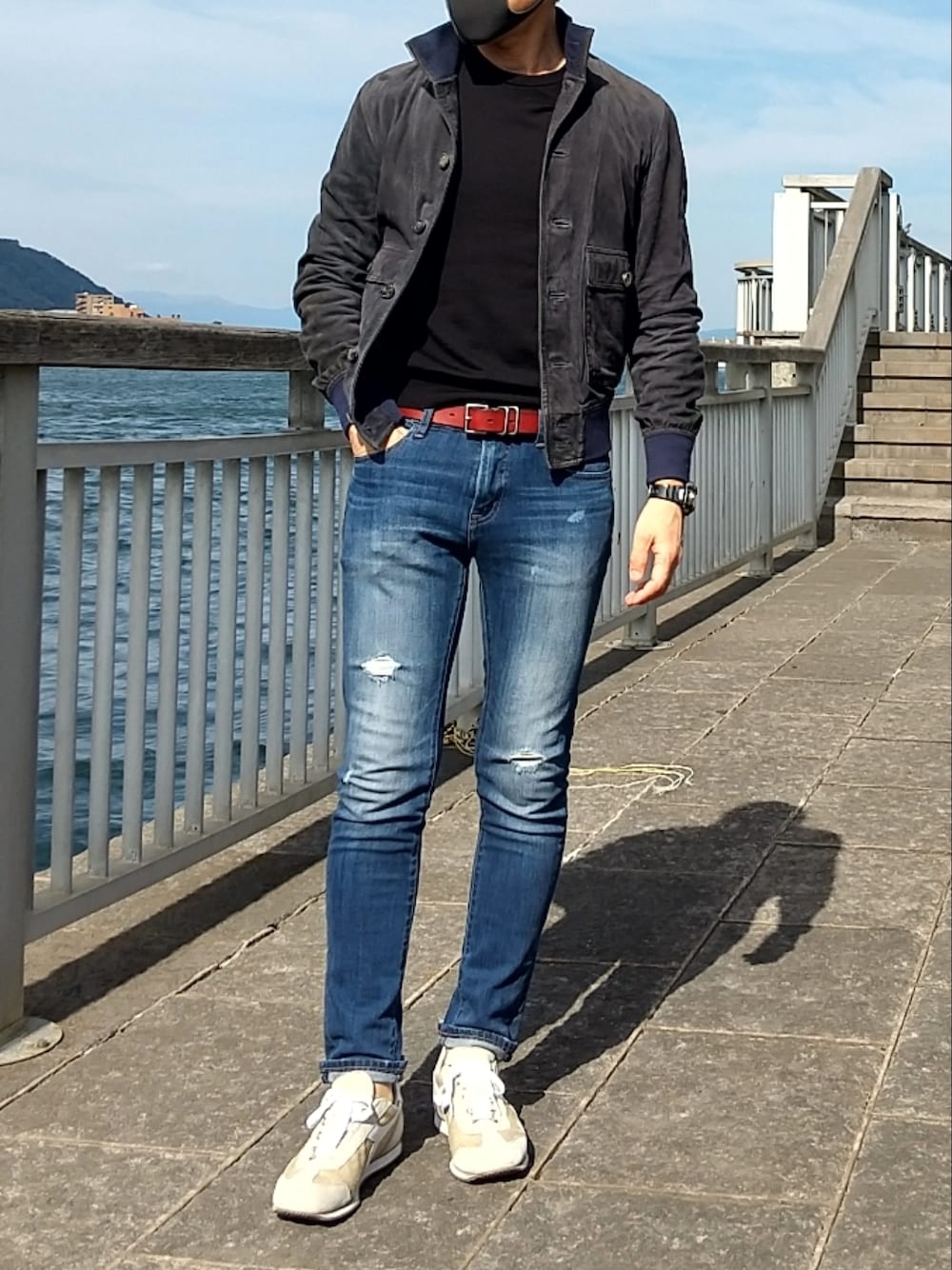 「diadora HERITAGEのアイテム（スニーカー、ベージュ系）」を使った、tutimurajyaku1997さん（メンズ・172cm）の春コーディネートの1枚目の写真