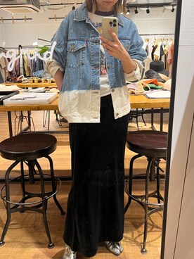 「Denim」｜「アイテム（ジャケット/アウター）」を使った、西部結花さん（レディース・170cm）の冬コーディネート
