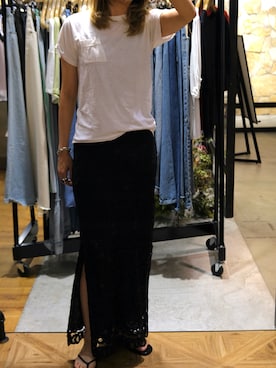 「Ungrid（アングリッド）のアイテム（スカート）」を使った、西部結花さん（レディース・170cm）の夏コーディネート