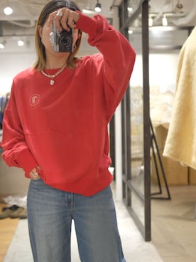 「アイテム（スウェット）」を使った、西部結花さん（レディース・170cm）の夏コーディネート