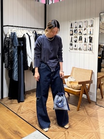 Htage】サイドカットデザインルーズデニム｜アングリッド（Ungrid