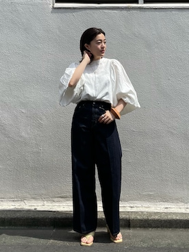 「Ungrid（アングリッド）のアイテム（ブレスレット）」を使った、大熊亜美さん（レディース・155cm）の春コーディネート