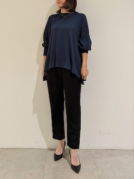 「160cm」｜「アイテム（スラックス）」を使った、koeさん（レディース・160cm）の秋コーディネート