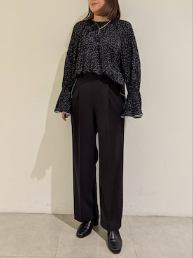 「160cm」｜「アイテム（スラックス）」を使った、koeさん（レディース・160cm）の冬コーディネート