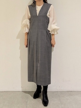 「qualite（カリテ）のアイテム（ワンピース）」を使った、koeさん（レディース・160cm）の秋コーディネート