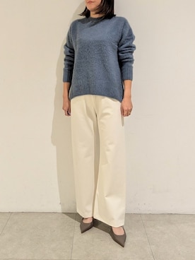 「160cm」｜「アイテム（スラックス）」を使った、koeさん（レディース・160cm）の秋コーディネート
