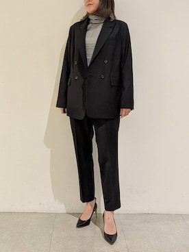 「160cm」｜「アイテム（スラックス）」を使った、koeさん（レディース・160cm）の冬コーディネート