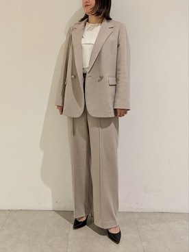 「160cm」｜「アイテム（スラックス）」を使った、koeさん（レディース・160cm）の冬コーディネート