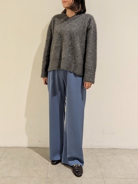 「160cm」｜「アイテム（スラックス）」を使った、koeさん（レディース・160cm）の秋コーディネート