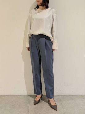 「160cm」｜「アイテム（スラックス）」を使った、koeさん（レディース・160cm）の冬コーディネート