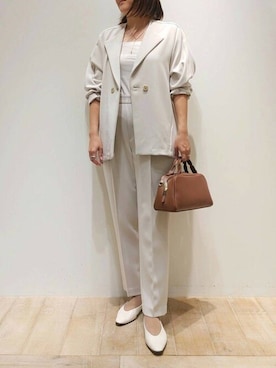 「qualite（カリテ）のアイテム（ノーカラージャケット）」を使った、koeさん（レディース・160cm）の秋コーディネート