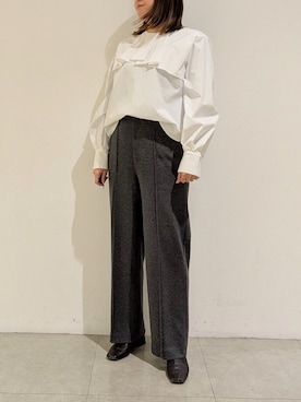 「160cm」｜「アイテム（スラックス）」を使った、koeさん（レディース・160cm）の冬コーディネート