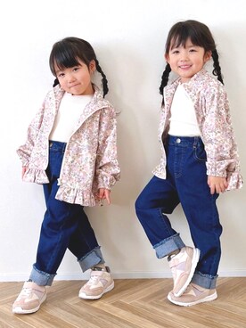 「pairmanon（ペアマノン）のアイテム（ジャケット/アウター）」を使った、monarunatwinsさん（キッズ・110cm）の冬コーディネート