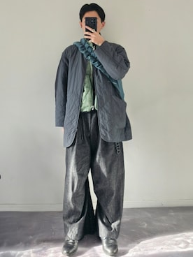 「アイテム（ノーカラーコート）」を使った、MONO.さん（メンズ・178cm）の冬コーディネート