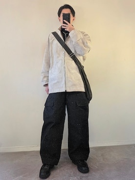 「アイテム（ミリタリージャケット）」を使った、MONO.さん（メンズ・178cm）の冬コーディネート