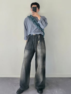 「アイテム（イヤーカフ）」を使った、MONO.さん（メンズ・178cm・20代）の秋コーディネート