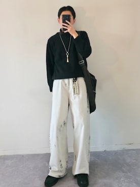 「アイテム（イヤーカフ）」を使った、MONO.さん（メンズ・178cm・20代）の秋コーディネート