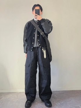 「アイテム（イヤーカフ）」を使った、MONO.さん（メンズ・178cm）の冬コーディネート