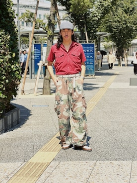「アイテム（ハンチング/ベレー帽）」を使った、RANRANさん（メンズ・185cm）の秋コーディネート