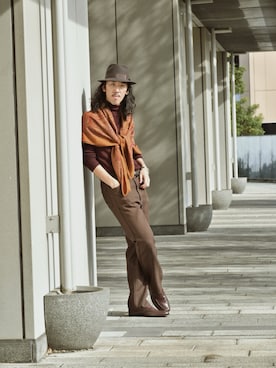 「アイテム（帽子）」を使った、RANRANさん（メンズ・185cm）の秋コーディネート