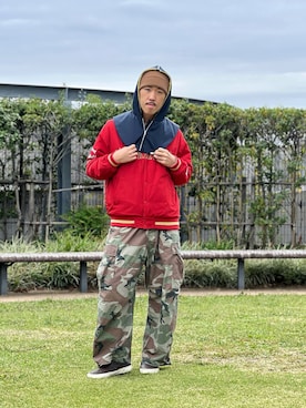 「アイテム（ニットキャップ/ビーニー）」を使った、RANRANさん（メンズ・185cm・20代）の秋コーディネート