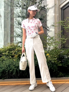 「アイテム（サンバイザー）」を使った、MARK&LONAさん（レディース・173cm）の春コーディネート